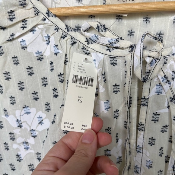 Anthropologie NWT Pilcro Clip Dot Pullover Babydoll Blouse Boho Preppy Womens XS - Picture 4 of 8